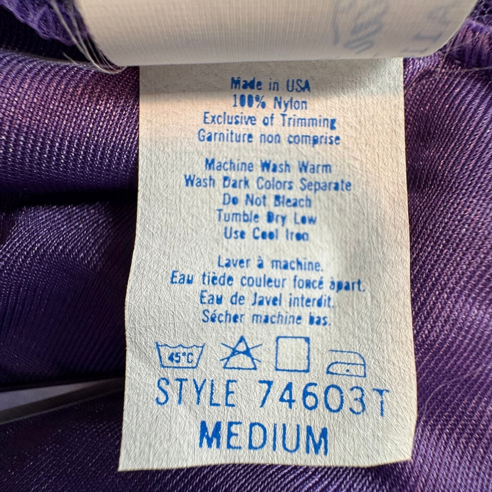 Vintage Purple Lace Jumpsuit Nylon Sheer Wide Leg 70s Disco Boho Made USA M - Picture 9 of 13